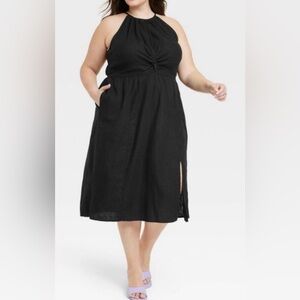 269. Ava & Viv 2XL Linen Blend High Neck Dress